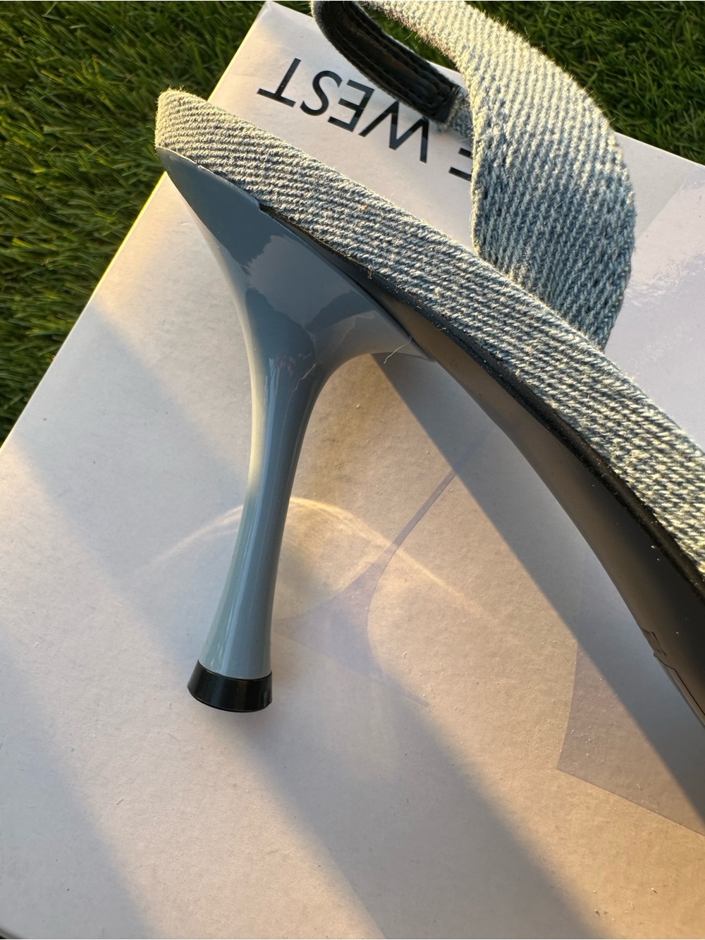 NWT Nine West Patsie Denim Slingback Pointed Toe Pumps 9.5 - Picture 4 of 6